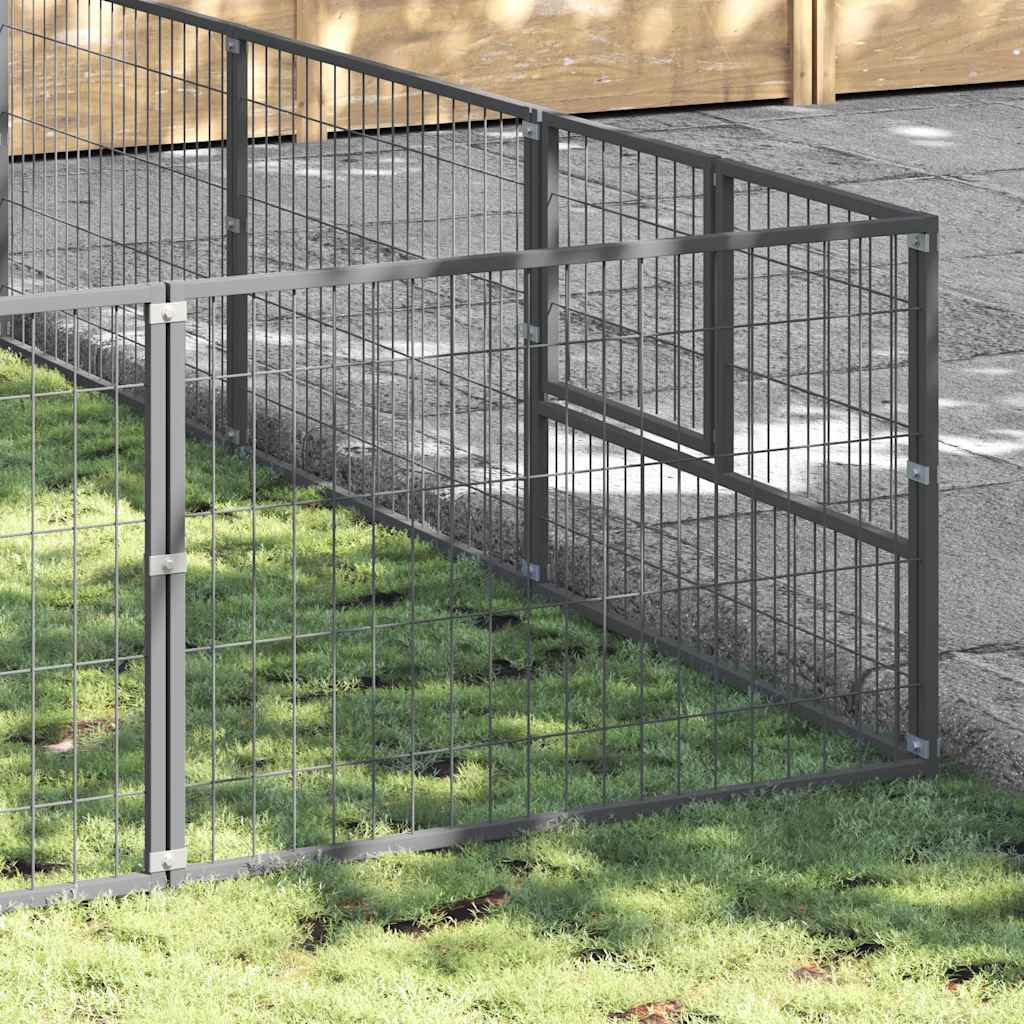 Thumbnail - vidaXL Hundezwinger Silbern 35 m² Stahl