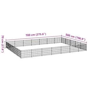 Psí kotec stříbrný 35 m² ocel - obrázek 7