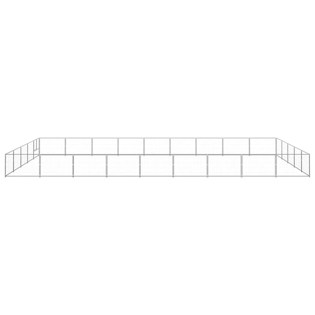 vidaXL Padoc pentru câini, argintiu, 45 m², oțel