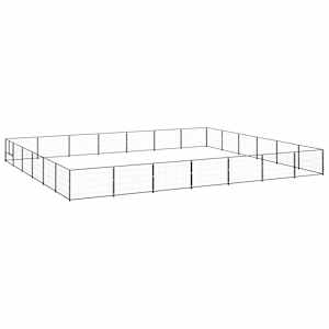 Psí kotec černý 42 m² ocel - obrázek 2