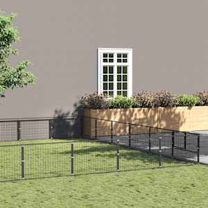 Pasji boks črn 54 m² jeklo