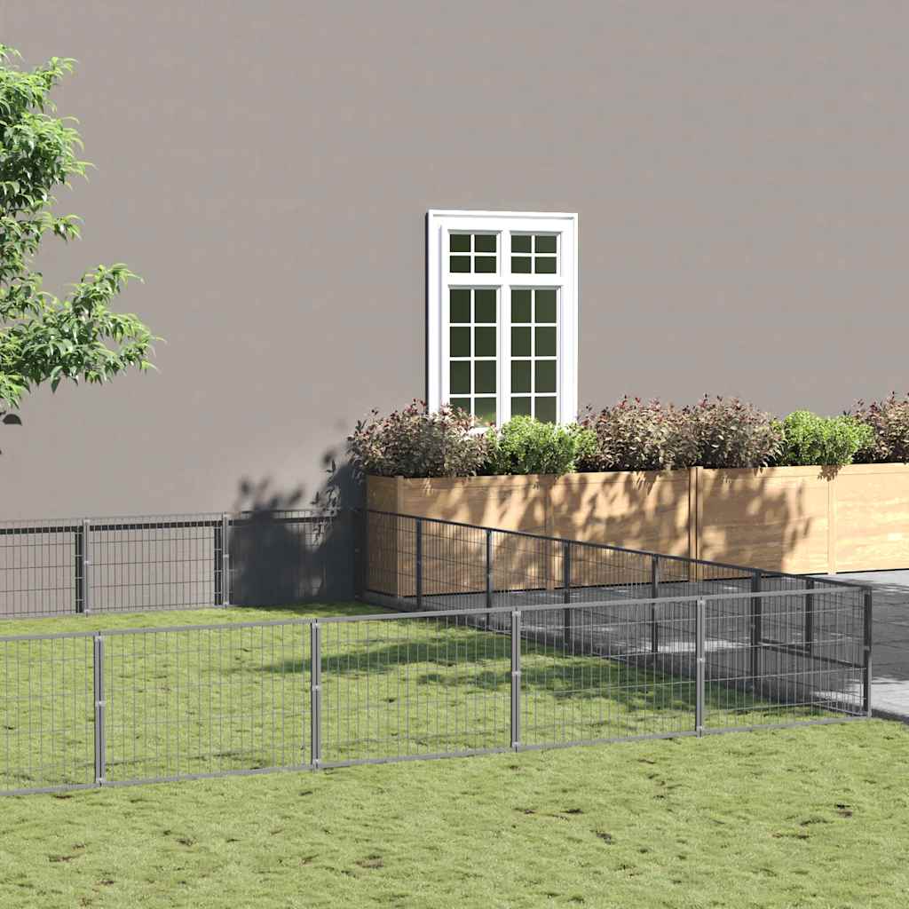 Voljeras šunims, sidabrinės spalvos, 36m², plienas