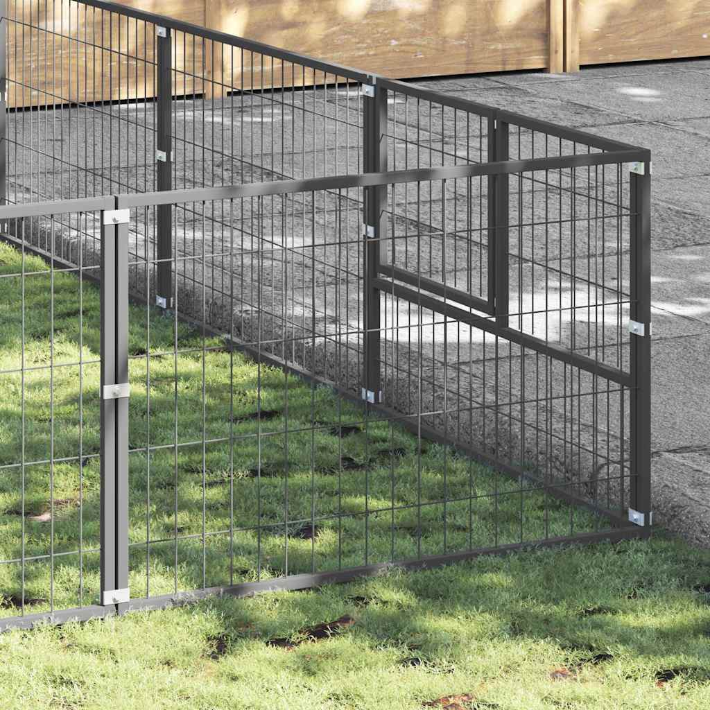 Thumbnail - vidaXL Hundezwinger Silbern 48 m² Stahl