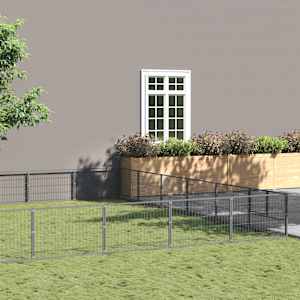 Pasji boks srebrn 48 m² jeklo