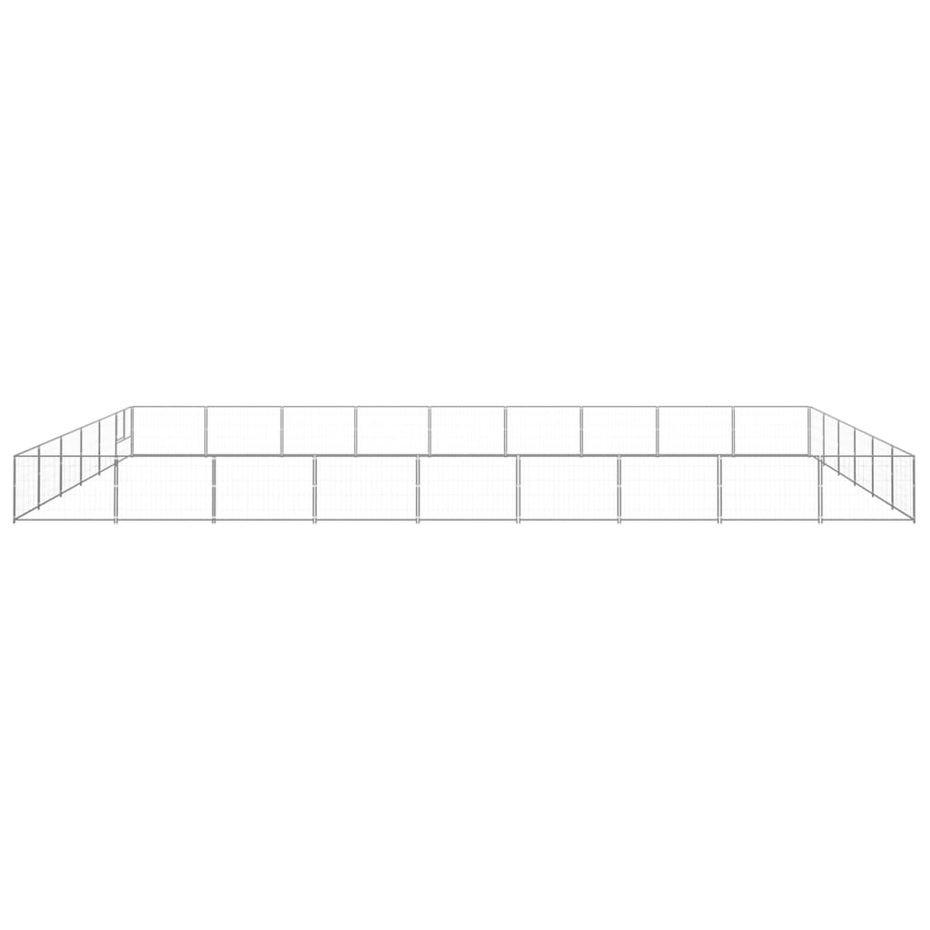 vidaXL Hondenkennel 54 m² staal zilverkleurig afbeelding