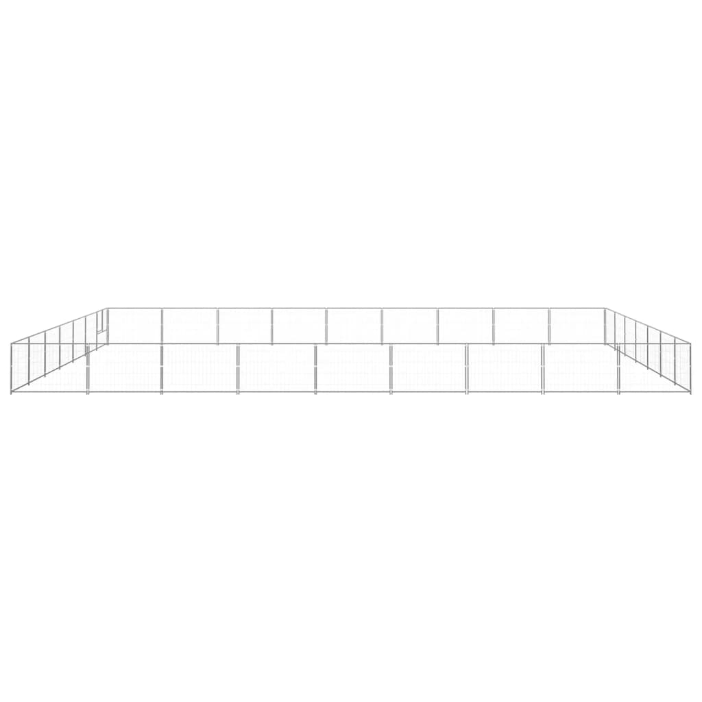 vidaXL Hondenkennel 63 m² staal zilverkleurig afbeelding
