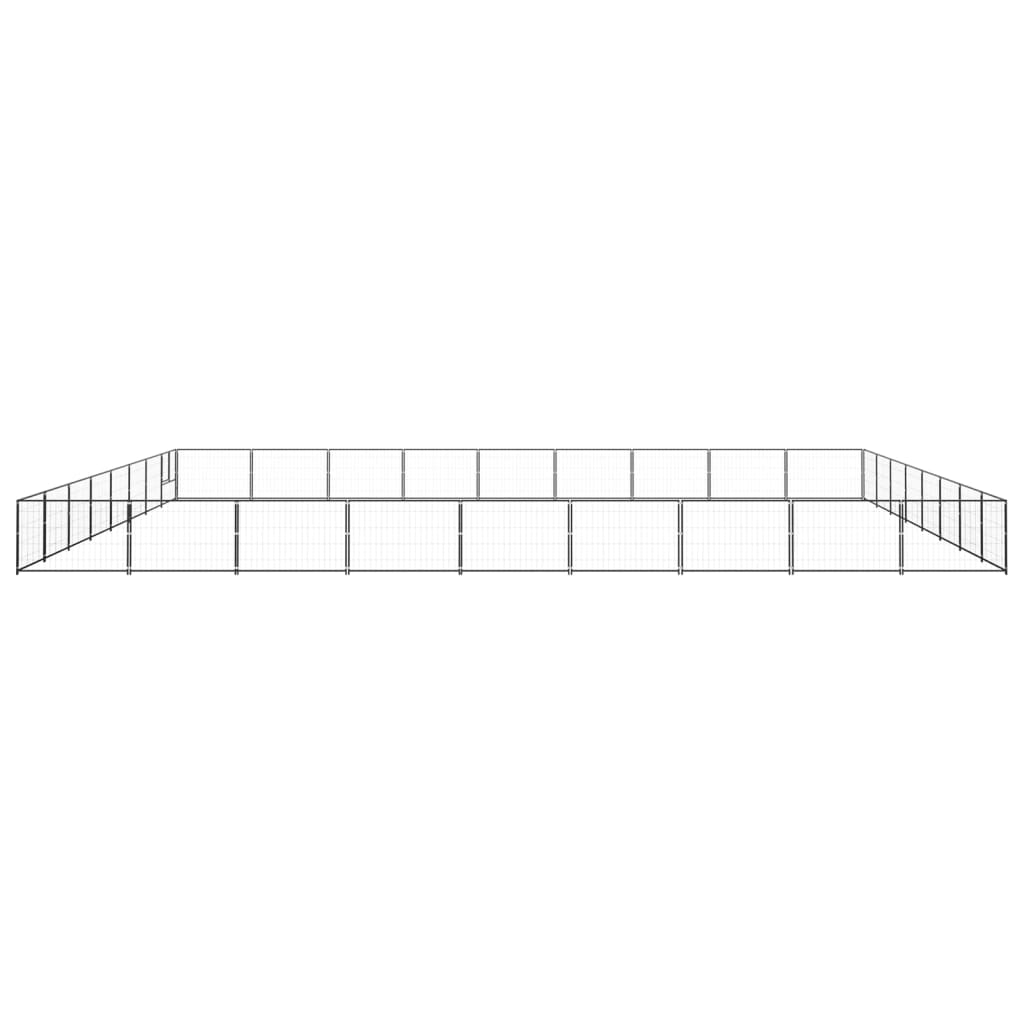 vidaXL Hondenkennel 72 m² staal zwart afbeelding