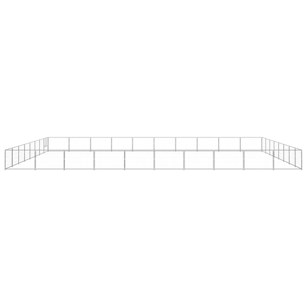 vidaXL Hondenkennel 80 m² staal zilverkleurig afbeelding