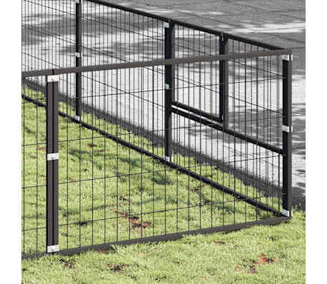 vidaXL Chenil Noir 90 m&sup2; Acier