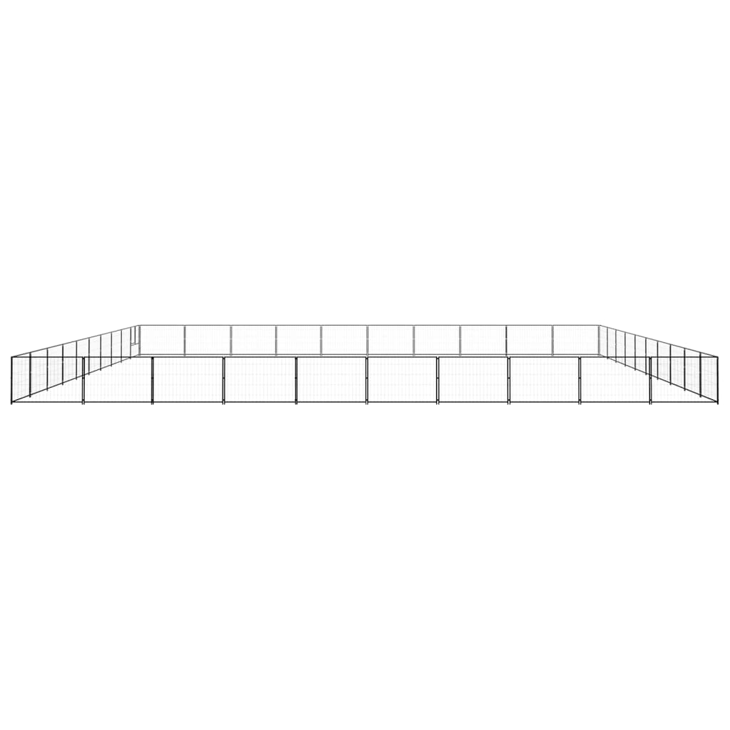 vidaXL Hondenkennel 100 m² staal zwart afbeelding