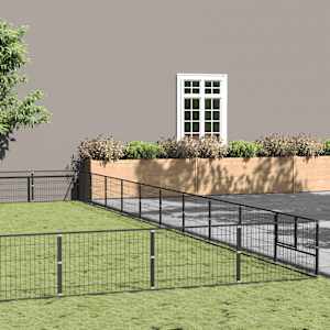 Pasji boks črn 100 m² jeklo