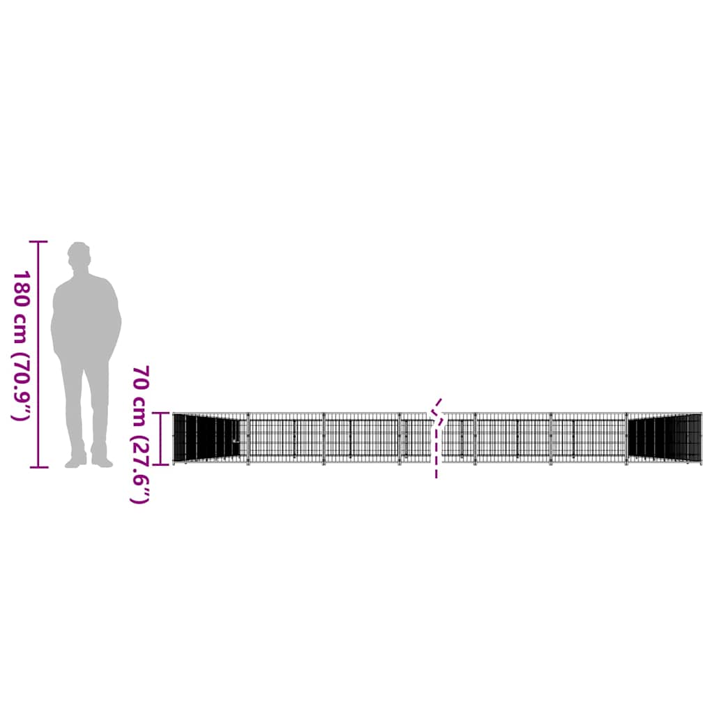 suņu voljērs, sudraba krāsa, 100 m², tērauds