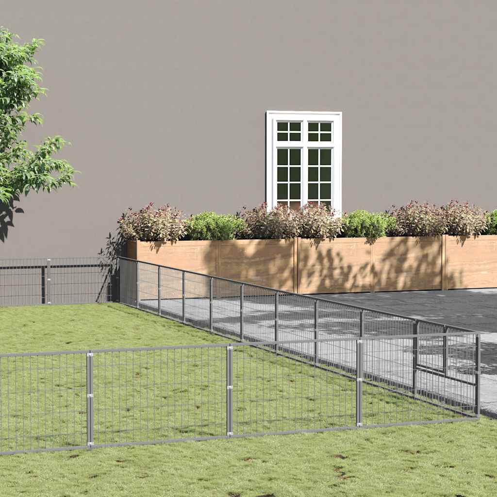 Клетка за кучета, сива, 100 м², стомана