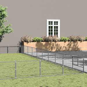 Pasji boks srebrn 100 m² jeklo