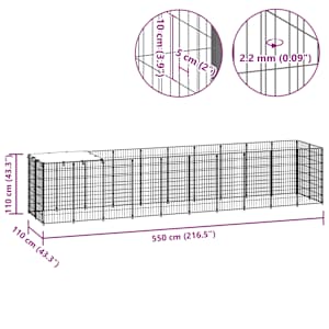 Psí kotec černý 6,05 m² ocel - obrázek 8