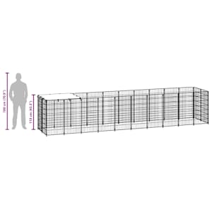 Psí kotec černý 6,05 m² ocel - obrázek 9