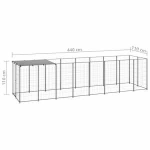 Psí kotec stříbrný 4,84 m² ocel - obrázek 6