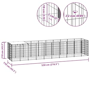 Psí kotec stříbrný 6,05 m² ocel - obrázek 8