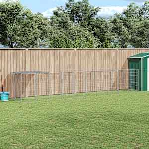 Psí kotec stříbrný 6,05 m² ocel - obrázek 1