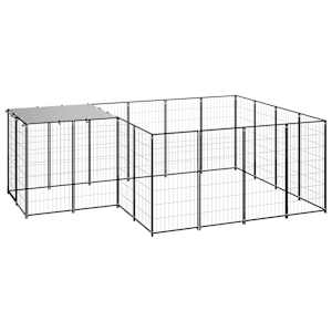 vidaXL koeraaedik, must, 6.05 m&sup2;, teras