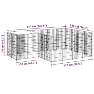 Psí kotec černý 6,05 m² ocel - obrázek 7