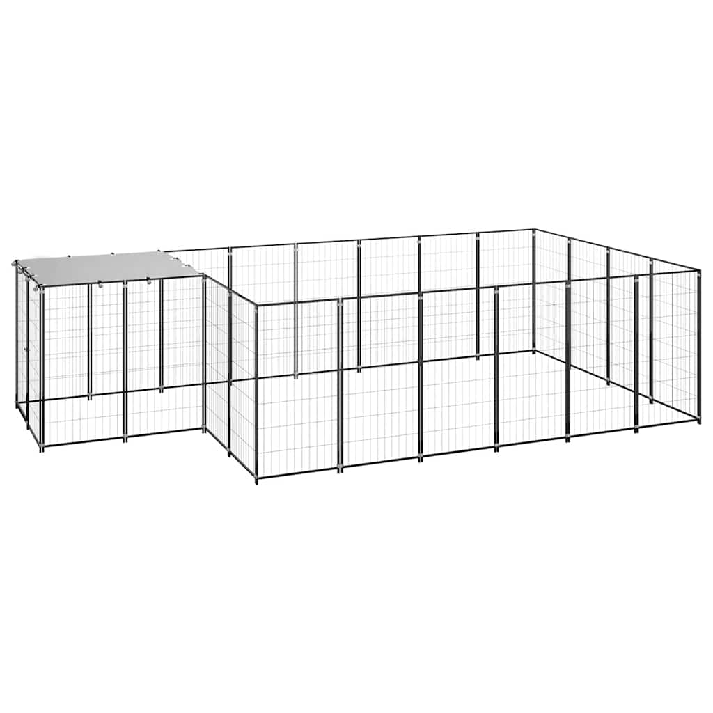 vidaXL Psí kotec černý 8,47 m² ocel