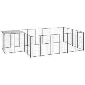 Psí kotec černý 8,47 m² ocel - obrázek 2