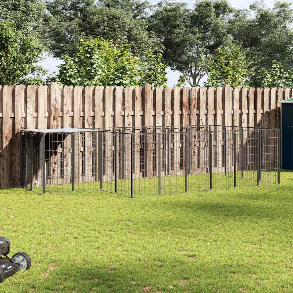 vidaXL Hundezwinger Schwarz 8,47 m² Stahl