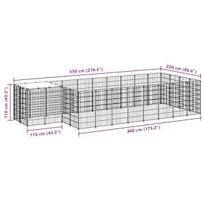 Psí kotec černý 10,89 m² ocel - obrázek 7