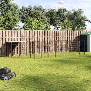 Pasji boks črn 10,89 m² jeklo