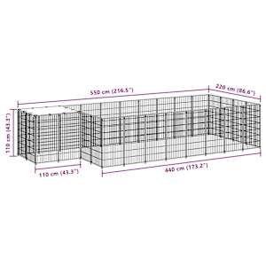 Psí kotec stříbrný 8,47 m² ocel - obrázek 6