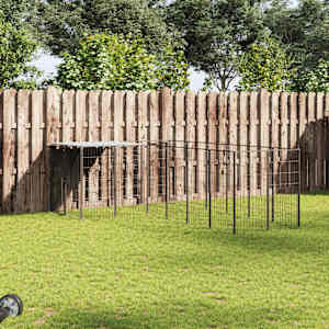 Psí kotec černý 4,84 m² ocel - obrázek 1