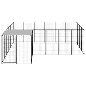 Psí kotec černý 8,47 m² ocel - obrázek 3