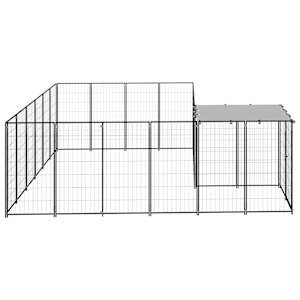 Psí kotec černý 8,47 m² ocel - obrázek 4