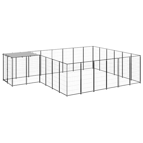 vidaXL koeraaedik, must, 12,1 m&sup2;, teras