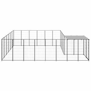 Psí kotec černý 12,1 m² ocel - obrázek 4