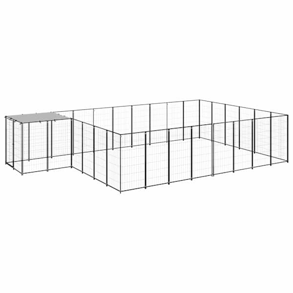 vidaXL koeraaedik, must, 15,73 m&sup2;, teras