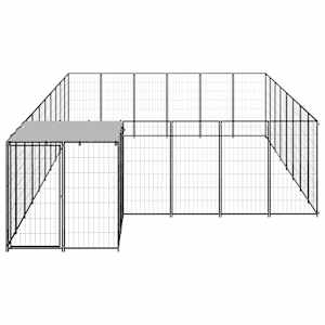 Psí kotec černý 15,73 m² ocel - obrázek 3