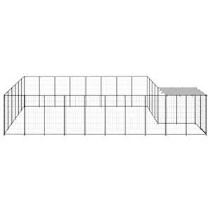 Psí kotec černý 15,73 m² ocel - obrázek 4