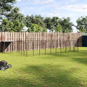 Psí kotec černý 19,36 m² ocel - obrázek 1