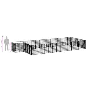 Psí kotec černý 26,62 m² ocel - obrázek 8