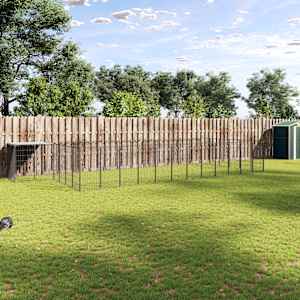 Psí kotec černý 26,62 m² ocel - obrázek 1