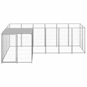 Psí kotec stříbrný 4,84 m² ocel - obrázek 2