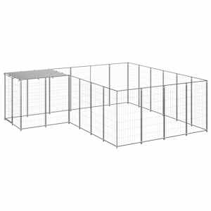 Psí kotec stříbrný 8,47 m² ocel - obrázek 2