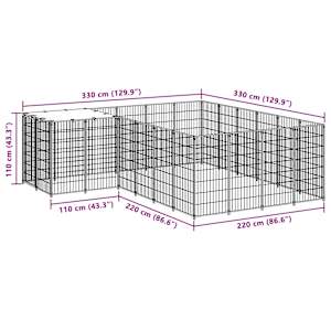 Psí kotec stříbrný 8,47 m² ocel - obrázek 7