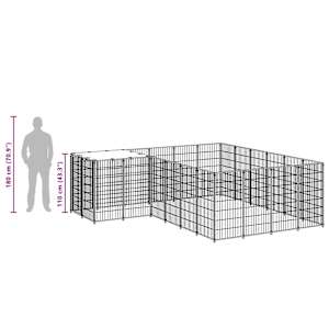 Psí kotec stříbrný 8,47 m² ocel - obrázek 8