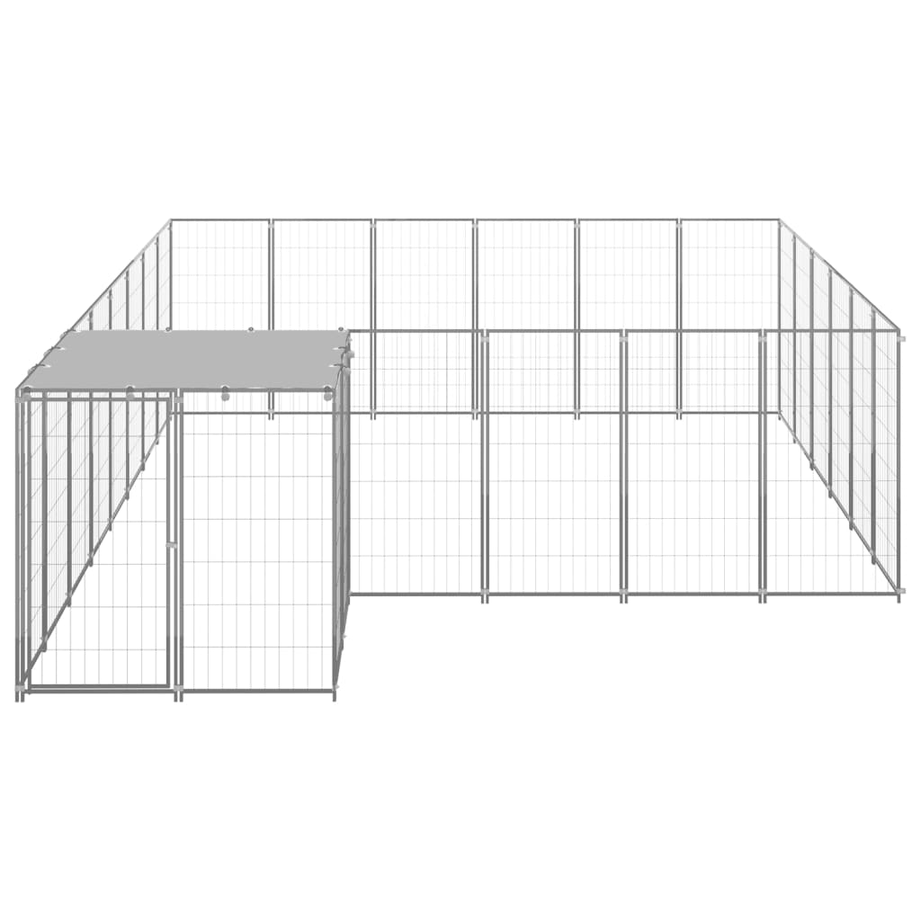 Chenil d'extérieur en acier galvanisé pour chien - Panneaux à mailles - 440 x 330 x 110 cm - 12 m²
