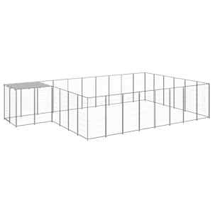 Psí kotec stříbrný 15,73 m² ocel - obrázek 2