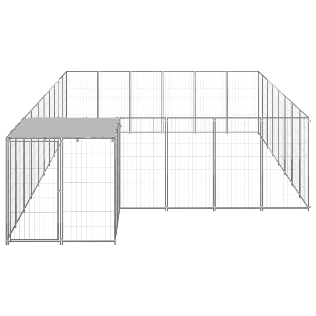 Chenil d'extérieur en acier galvanisé pour chien - Panneaux à mailles - 550 x 330 x 110 cm - 16m²