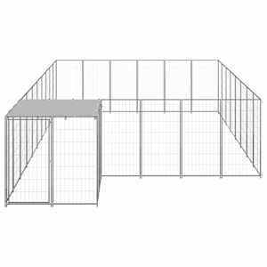 Psí kotec stříbrný 15,73 m² ocel - obrázek 3